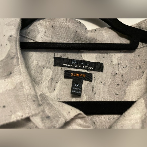 Marc Anthony Mens Long Sleeve Button Down XXL Slim Fit Camo - Picture 6 of 12